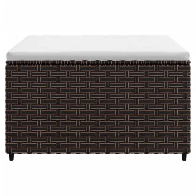 Repose-pieds de jardin coussins lot de 2 marron résine tressée