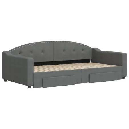 Lit de jour avec gigogne et tiroirs sans matelas 100x200 cm