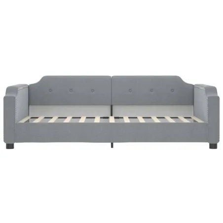 Lit de jour avec matelas gris clair 80x200 cm tissu