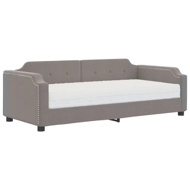 Lit de jour avec matelas taupe 80x200 cm tissu