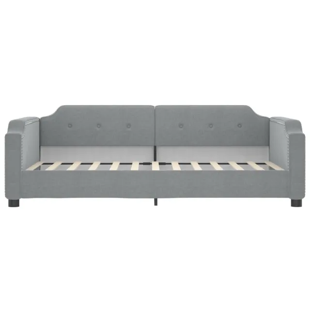 Lit de jour avec matelas gris clair 90x200 cm tissu