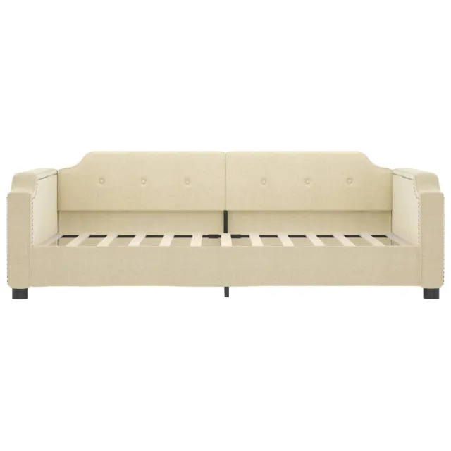 Lit de jour avec matelas crème 90x200 cm tissu