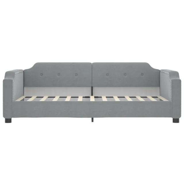 Lit de jour avec matelas gris clair 100x200 cm tissu