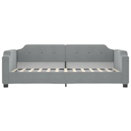 Lit de jour avec matelas gris clair 100x200 cm tissu