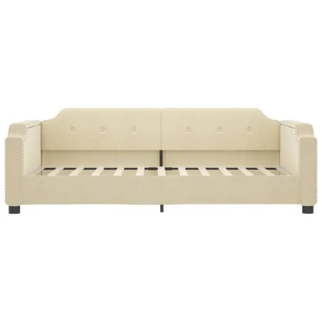 Lit de jour avec matelas crème 100x200 cm tissu