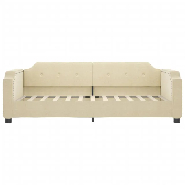 Lit de jour avec gigogne sans matelas crème 90x200 cm