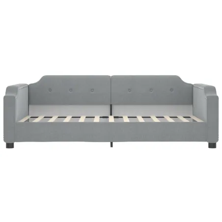 Lit de jour avec gigogne sans matelas gris clair 100x200 cm