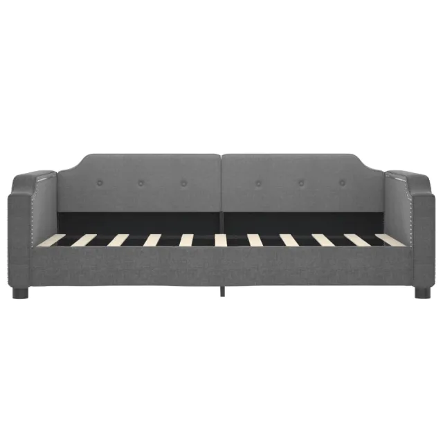 Lit de jour avec gigogne sans matelas gris foncé 90x190 cm