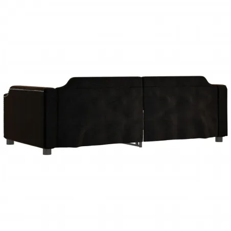 Lit de jour avec lit gigogne noir 90x190 cm tissu