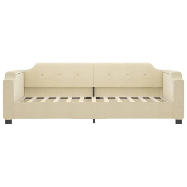 Lit de jour avec gigogne et tiroirs sans matelas crème 90x200cm