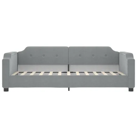 Lit de jour avec gigogne et tiroirs gris clair 90x190 cm tissu