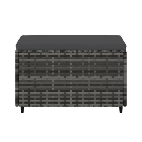 Repose-pied de jardin avec coussin Gris Résine tressée