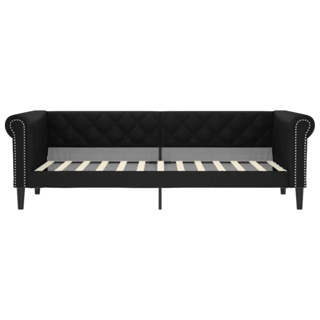 Lit de jour avec gigogne et tiroirs sans matelas noir 90x200 cm