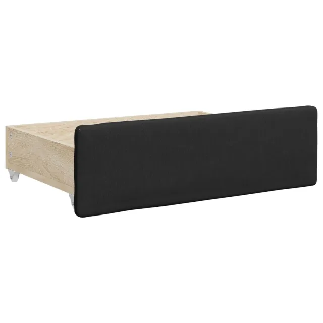 Lit de jour avec gigogne et tiroirs sans matelas noir 90x200 cm