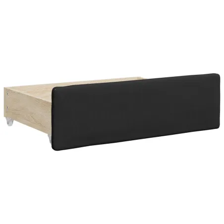 Lit de jour avec gigogne et tiroirs sans matelas noir 90x200 cm