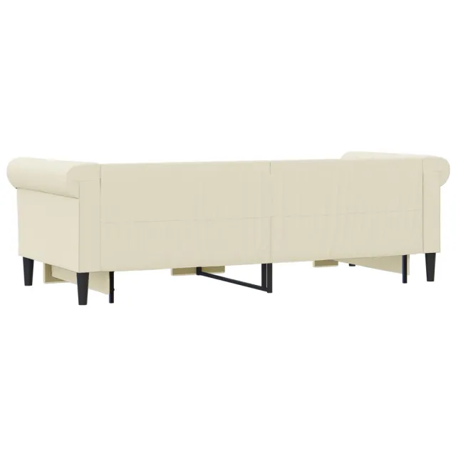 Lit de jour avec gigogne et tiroirs sans matelas crème 90x200cm