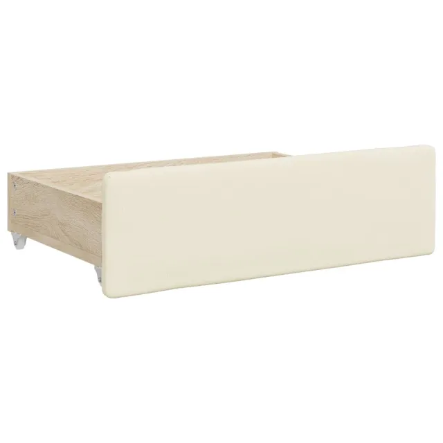 Lit de jour avec gigogne et tiroirs sans matelas crème 90x200cm