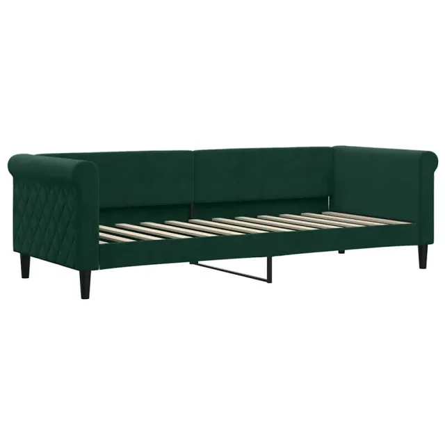 Lit de jour avec matelas vert foncé 80x200 cm velours