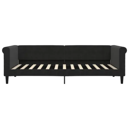 Lit de jour avec matelas noir 90x200 cm velours