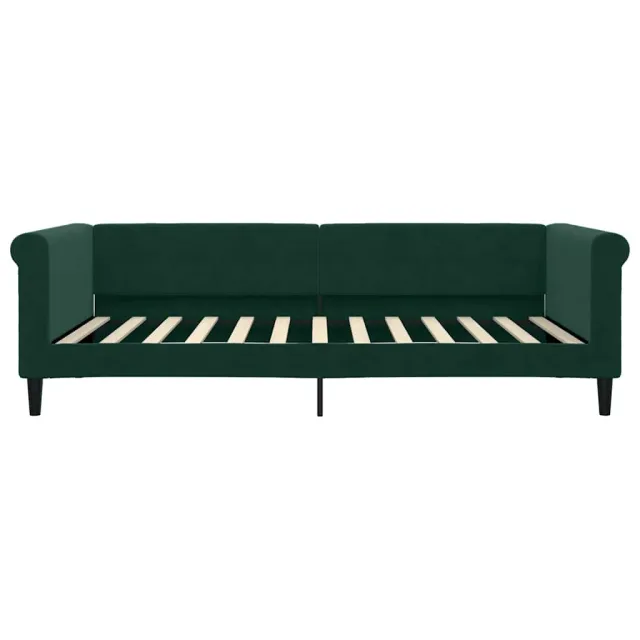 Lit de jour avec matelas vert foncé 100x200 cm velours