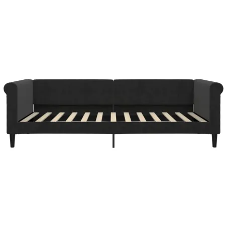 Lit de jour avec matelas noir 100x200 cm velours
