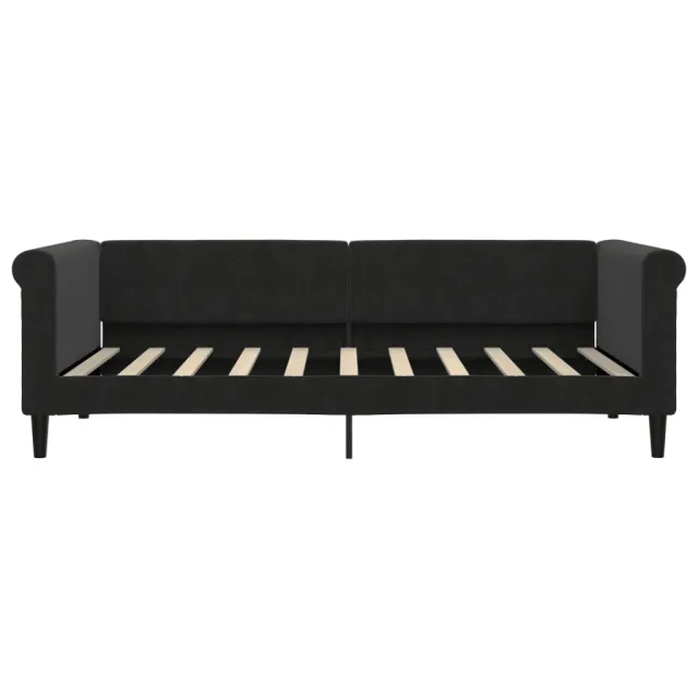 Lit de jour avec matelas noir 90x190 cm velours