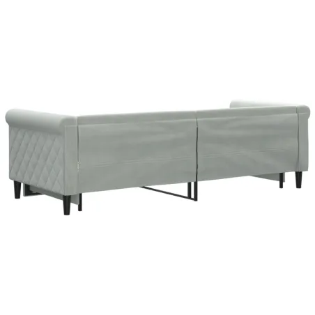 Lit de jour avec gigogne sans matelas gris clair 80x200 cm