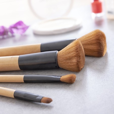 Ensemble de Pinceaux de Maquillage en Bois avec Trousse Miset InnovaGo