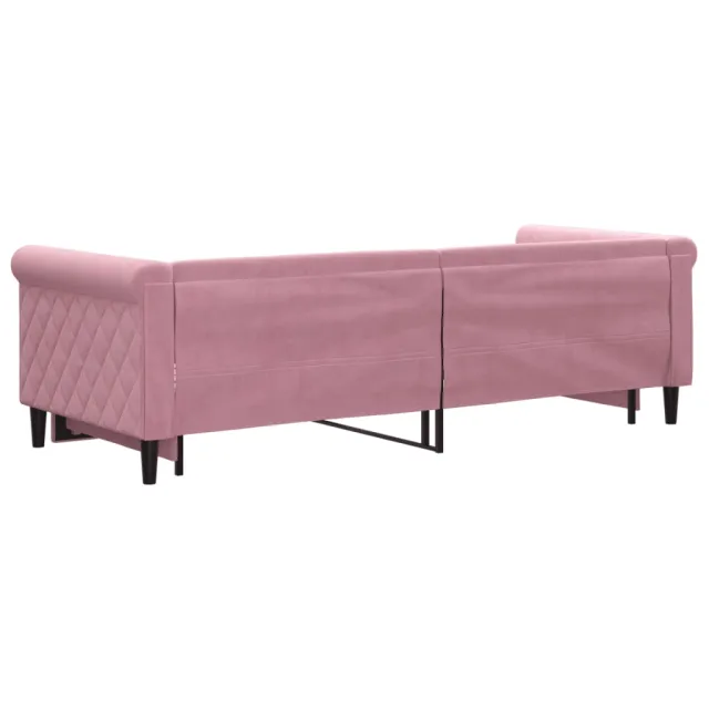 Lit de jour avec gigogne sans matelas rose 80x200 cm