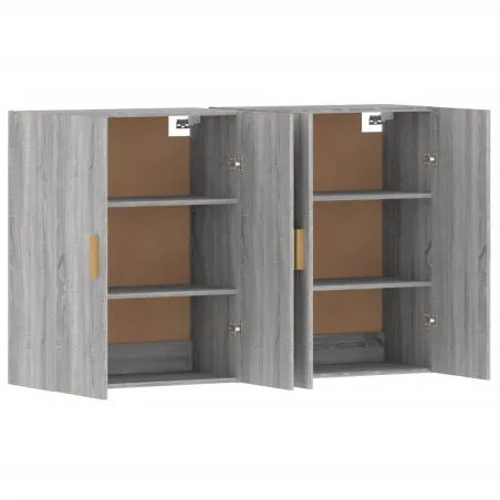 Armoires murales 2 pcs sonoma gris bois d'ingénierie
