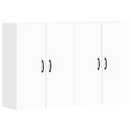 Armoires murales 2 pcs blanc bois d'ingénierie 2