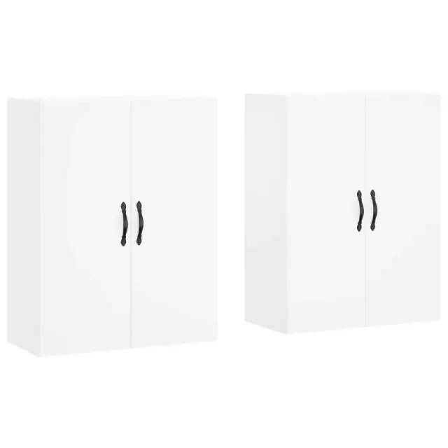 Armoires murales 2 pcs blanc bois d'ingénierie