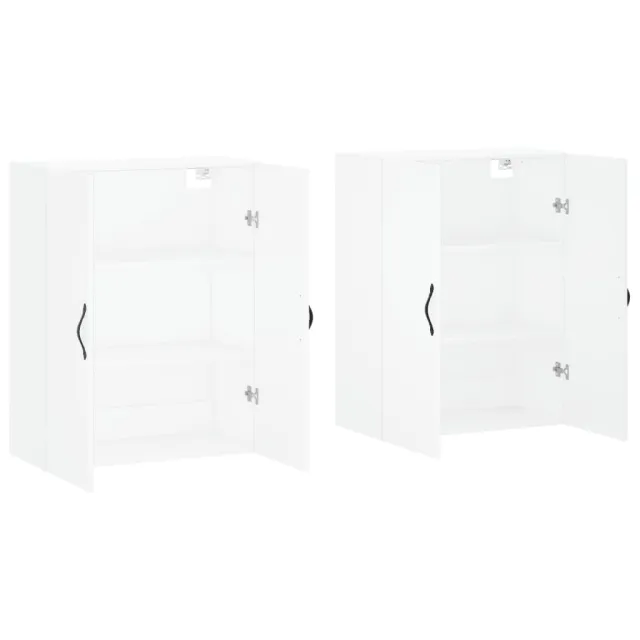 Armoires murales 2 pcs blanc bois d'ingénierie