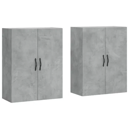 Armoires murales 2 pcs gris béton bois d'ingénierie