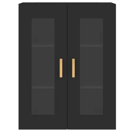 Armoires murales 2 pcs noir bois d'ingénierie