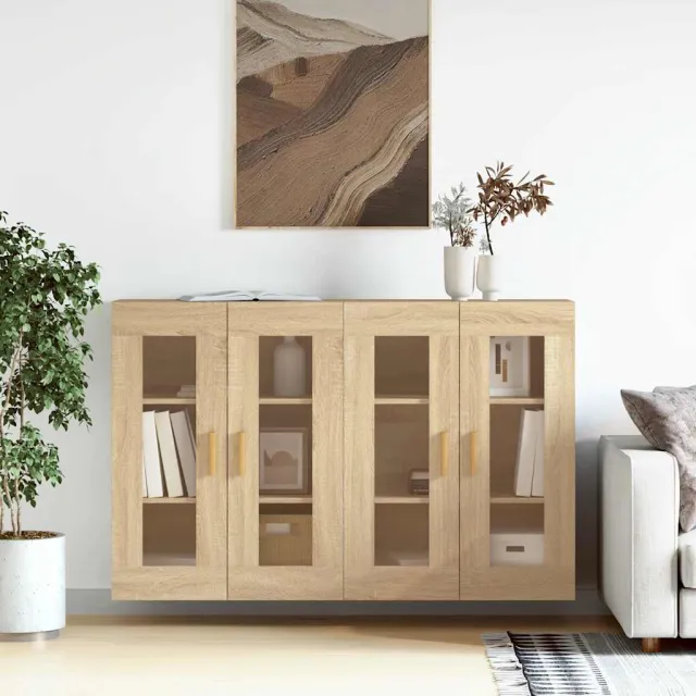 Armoires murales 2 pcs chêne sonoma bois d'ingénierie