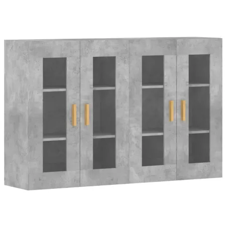 Armoires murales 2 pcs gris béton bois d'ingénierie