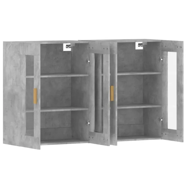 Armoires murales 2 pcs gris béton bois d'ingénierie