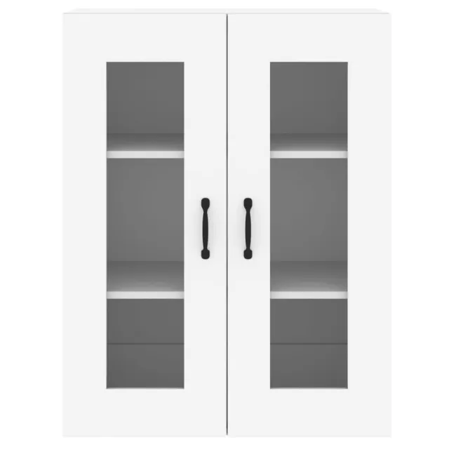 Armoires murales 2 pcs blanc bois d'ingénierie