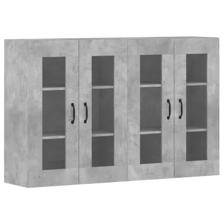 Armoires murales 2 pcs gris béton bois d'ingénierie 2