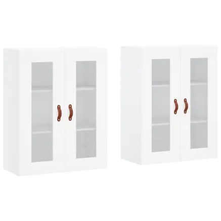 Armoires murales 2 pcs blanc bois d'ingénierie 2