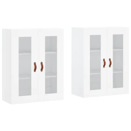 Armoires murales 2 pcs blanc bois d'ingénierie