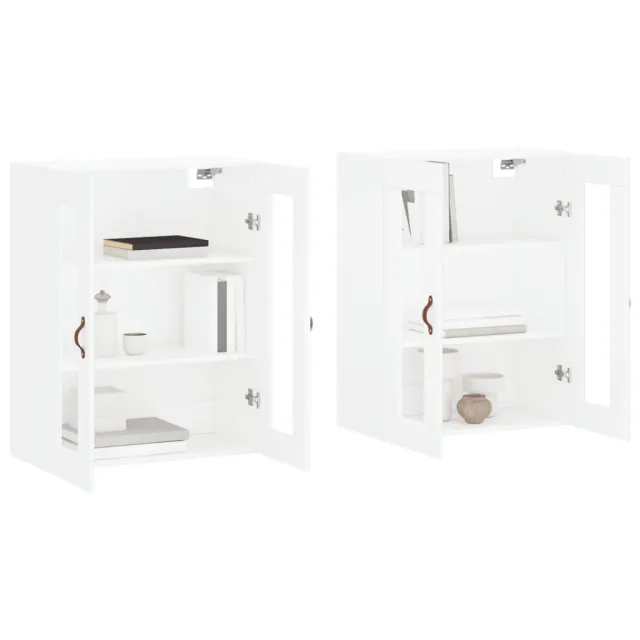 Armoires murales 2 pcs blanc bois d'ingénierie
