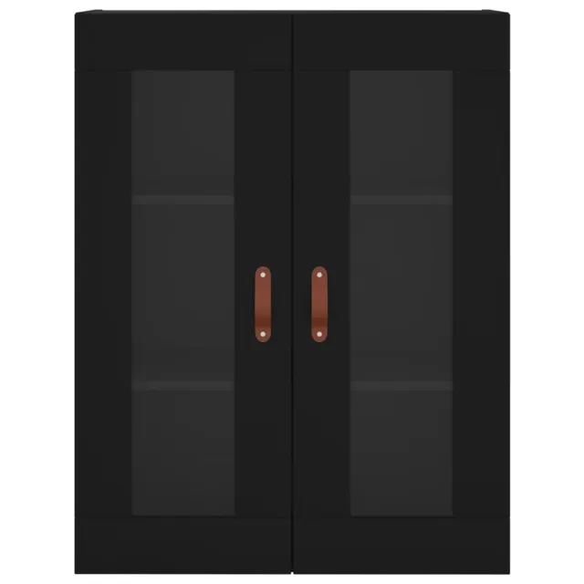 Armoires murales 2 pcs noir bois d'ingénierie