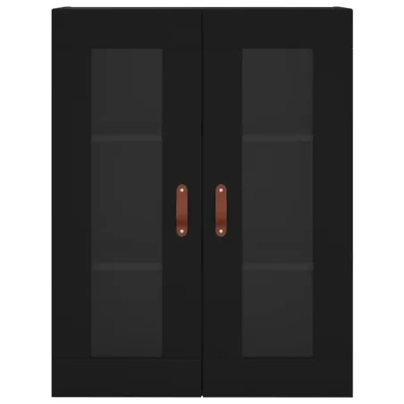 Armoires murales 2 pcs noir bois d'ingénierie