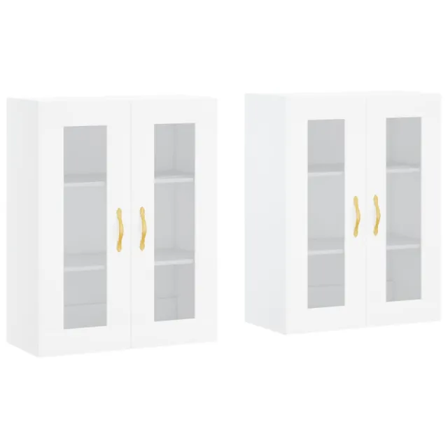 Armoires murales 2 pcs blanc bois d'ingénierie