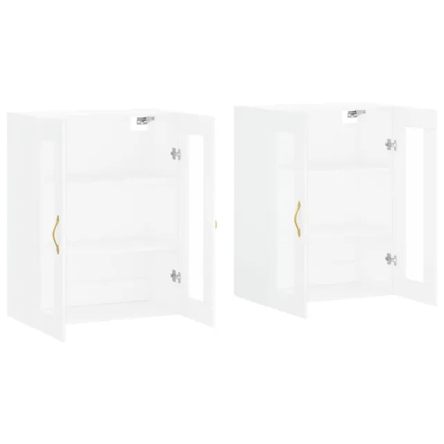 Armoires murales 2 pcs blanc bois d'ingénierie