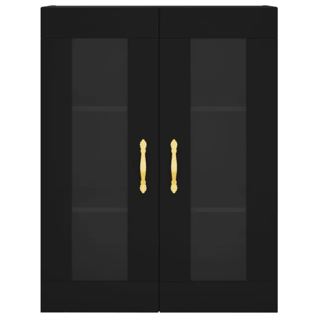 Armoires murales 2 pcs noir bois d'ingénierie