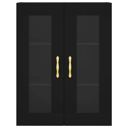 Armoires murales 2 pcs noir bois d'ingénierie