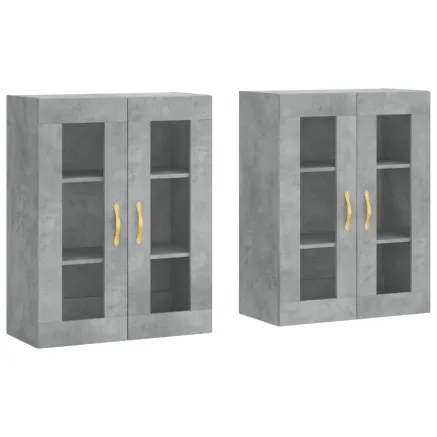 Armoires murales 2 pcs gris béton bois d'ingénierie 2